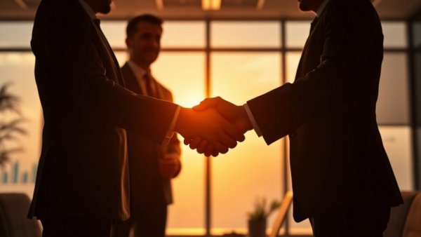 Professional business handshake, rental property oversight services context.