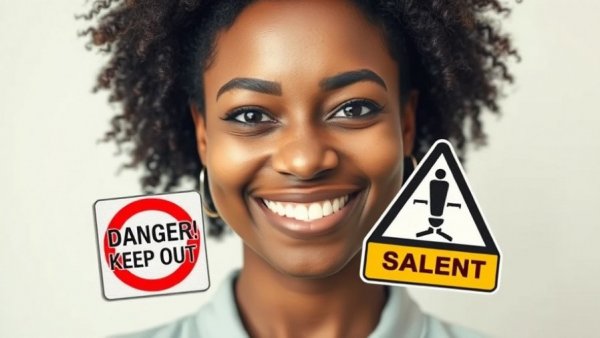 Tenant communication issues depicted with warning signs over a smiling face.