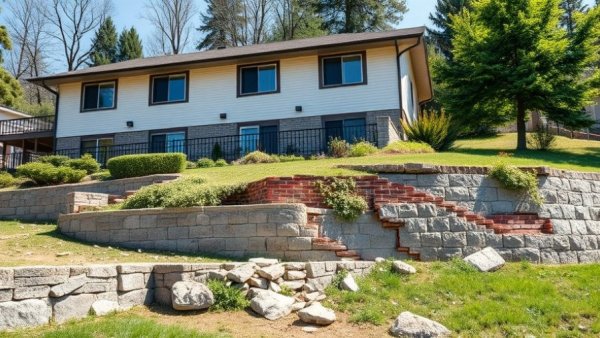 Rental property oversight services for a duplex with damaged retaining wall.