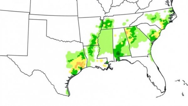 Map highlighting Bahiagrass suitable regions in the U.S.