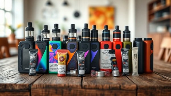 Vaping devices and nicotine pouches on table, highlighting youth tobacco epidemic in Kenya.