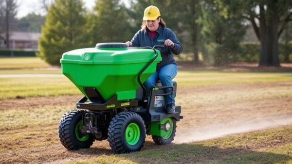 Greenworks Industry-First Series 9 Battery-Powered Stand-On Spreader-Sprayer for Commercial Crews