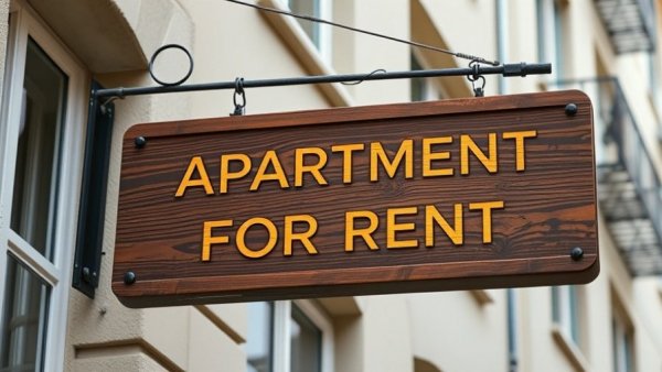 Apartment for rent sign on building, D.C. rental compliance updates context.