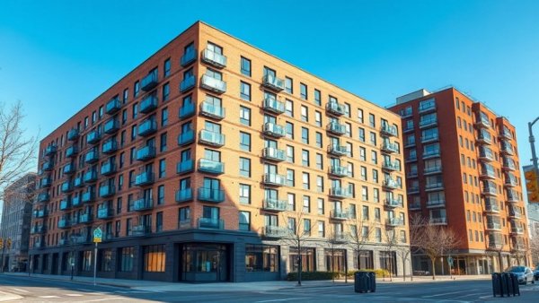 Modern apartment building highlighting true value of protection in insurance for rentals.