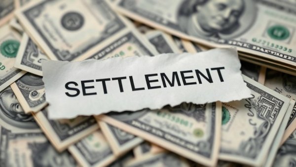 Close-up of settlement paper on dollar bills, algorithmic rent pricing settlement.