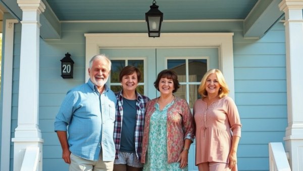 Group of adults at home representing outsourced rental operations.