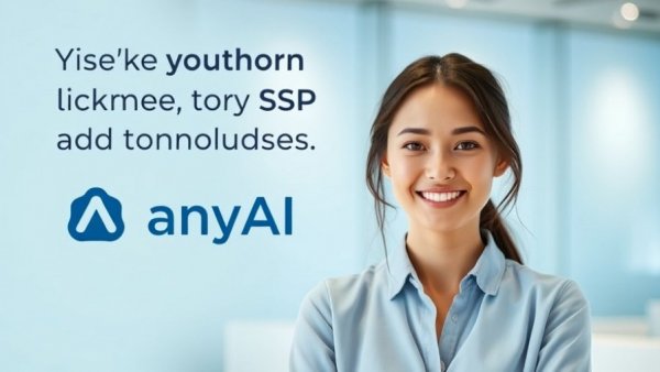 Launch of AnyAI DSP promotional graphic with logo and smiling woman.