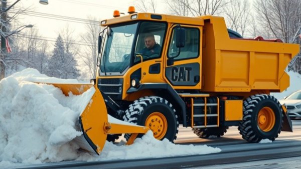 Heavy-duty snow plow for snow removal services in Muskegon.