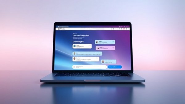 Advertisement for Leo AI's property management with AI showcasing a laptop.