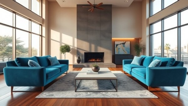 Luxurious living room interior design for rental property oversight services.