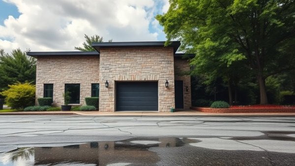 Modern stone building in Madison Township for property transfers.