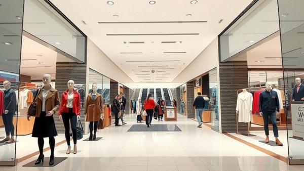 Omnichannel retail strategy in a modern clothing store.