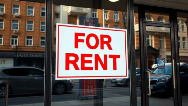 Commercial storefront with 'For Rent' sign, rental property oversight services.