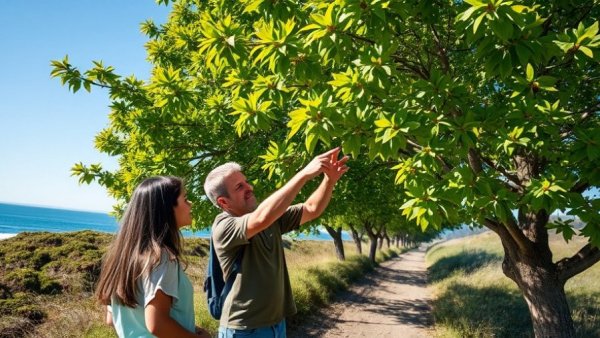 Proper tree care Camano Island; individuals observing tree health.
