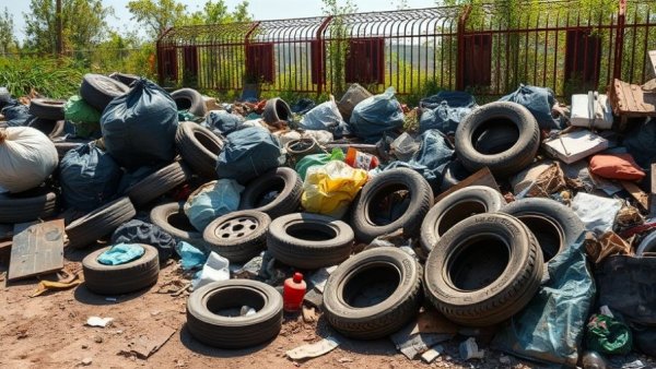 Neglected outdoor area with trash indicating need for rental property oversight services.