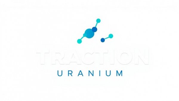 Traction Uranium logo with molecular design elements