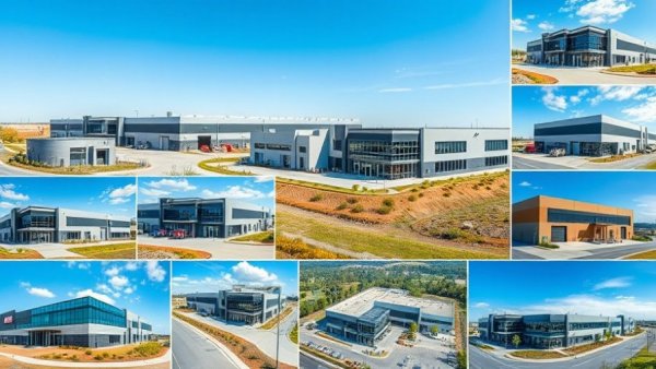 Collage of industrial real estate properties, showcasing recapitalization