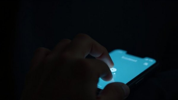 Hand tapping smartphone with glowing smiley face feedback, AI avatar solutions for businesses concept.
