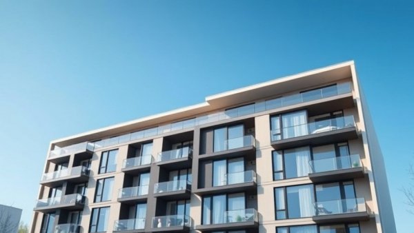Modern urban apartment building highlighting rental property oversight services