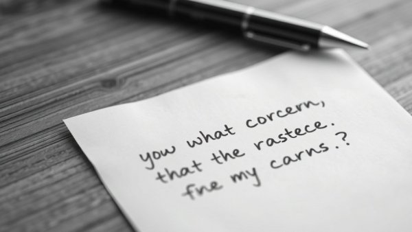Handwritten note about safe return on white paper