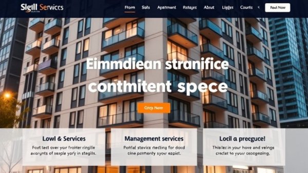 Modern apartment with rental property oversight services text.