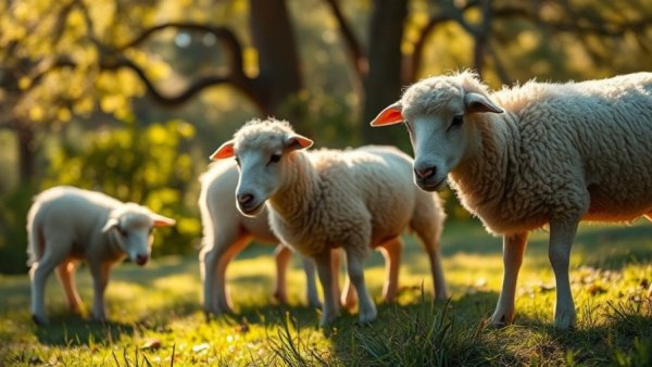 Sustainable lawn care through sheep grazing in a natural setting