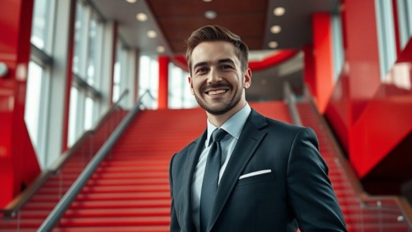 Confident man in modern setting, related to Marketing Expert Witnesses