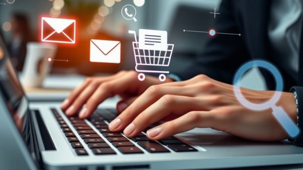 Digital marketing focus for Local SEO Mesa with hands typing on laptop.