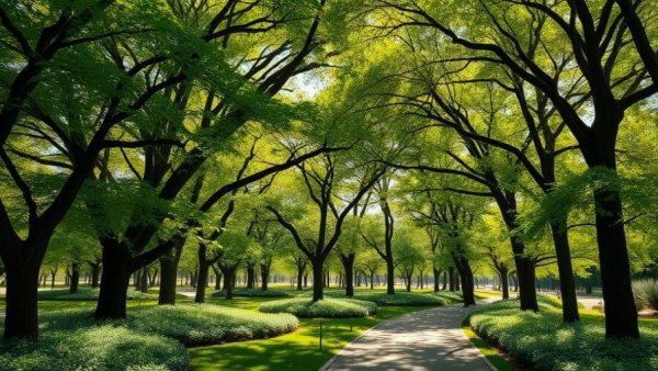 Tree canopy expansion Lebanon park with lush greenery.