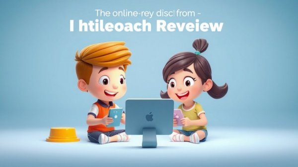 Animated online review discount program at local market graphic