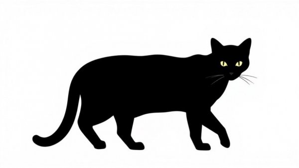 Minimalistic black cat silhouette design