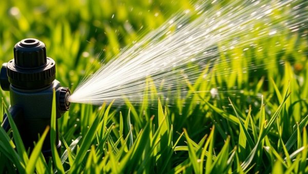 Sprinkler system for water-saving tips on lawn and garden