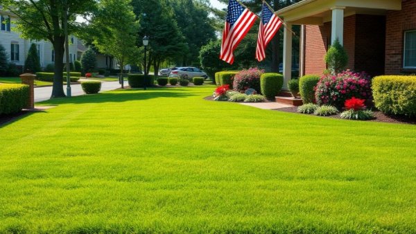 Well-maintained lawn in Shelby MI with tidy landscaping.