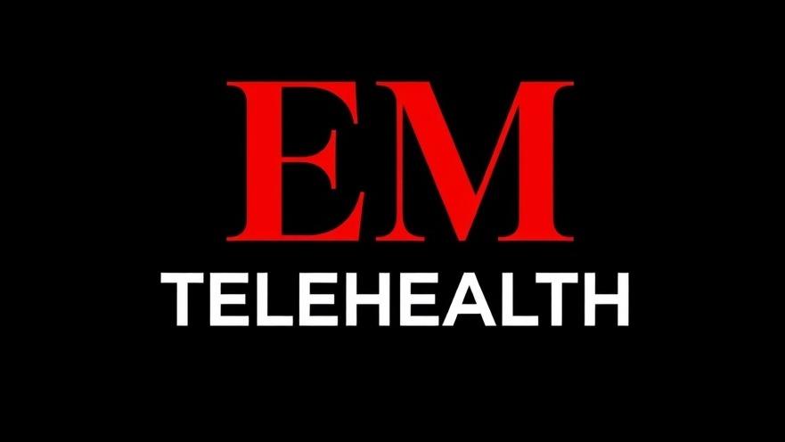 Bold 'EM' and 'TELEHEALTH' text symbolizing ethical telehealth advertising