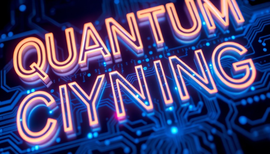 Abstract depiction of quantum computing with glowing circuit patterns.