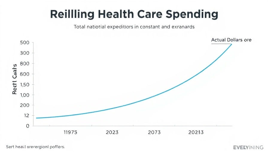 Chart of U.S. health care spending from 1970 to 2023.