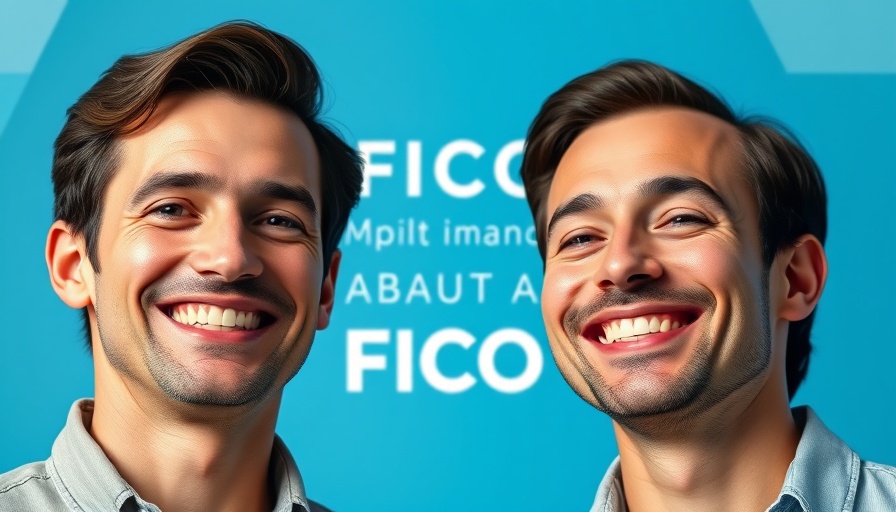 Digital finance-themed banner featuring FICO