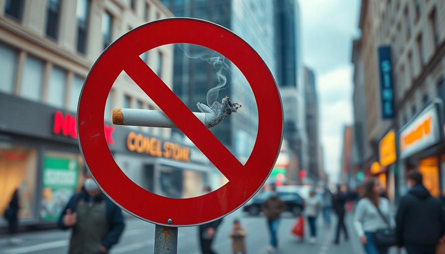 State Smoking Restrictions: No smoking sign on a city street.