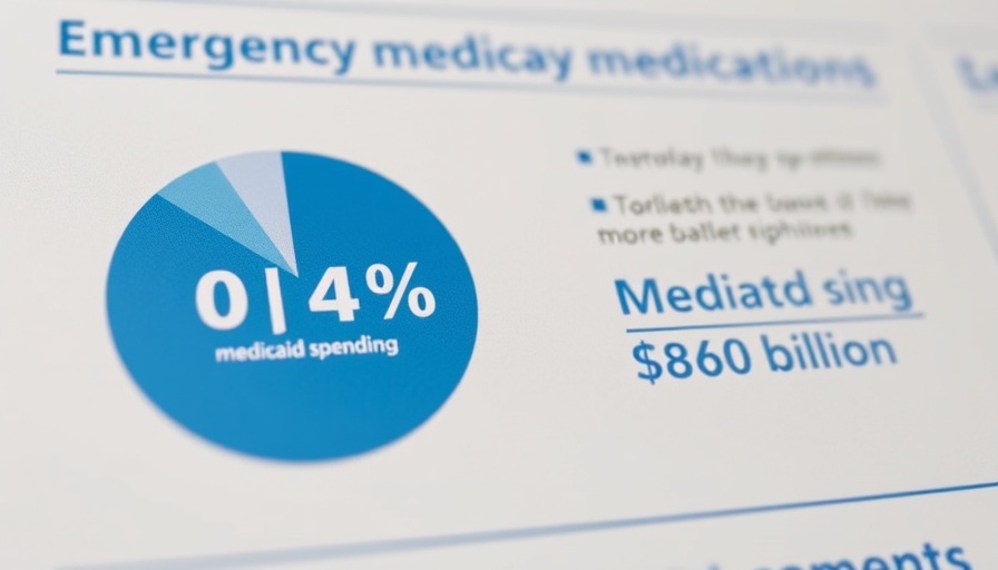Pie chart of Medicaid spending; emergency spending at 0.4%.