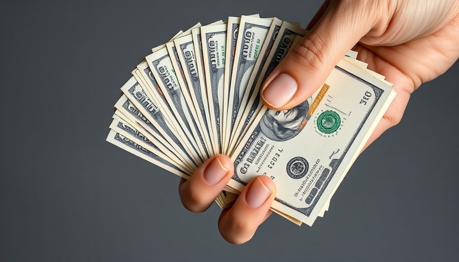 Hand holding fan of hundred-dollar bills, symbolizing 10% Dividend Yield Stock.