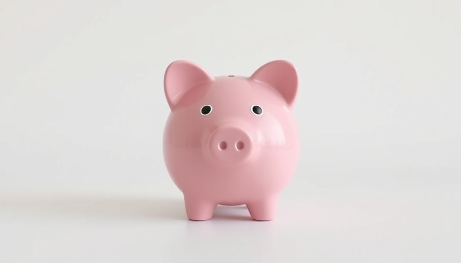 Simple pink piggy bank on white background.