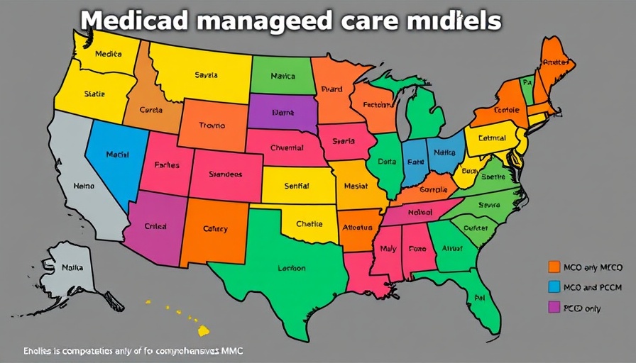 Map showing Medicaid managed care models across U.S. states.