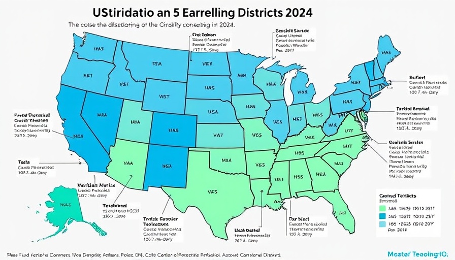 US map showing 2024 Medicaid enrollment by district.