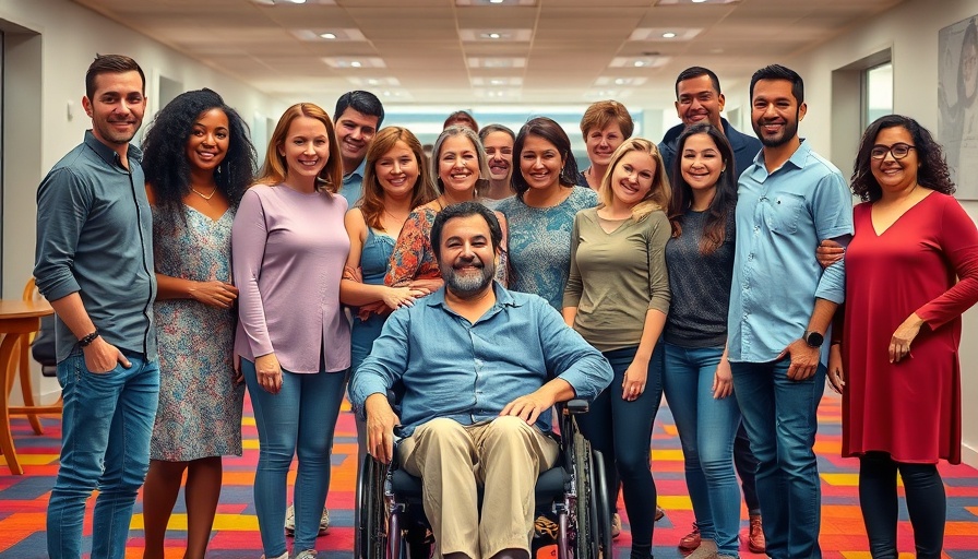 Impact of Medicare cuts on individuals, group photo including wheelchair user indoors