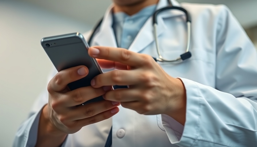 Doctor holding smartphone with stethoscope, related to autism ADHD labels.