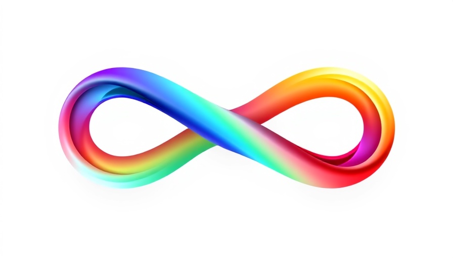 Vibrant infinity symbol representing LGBTQ autistic individuals' narrative.
