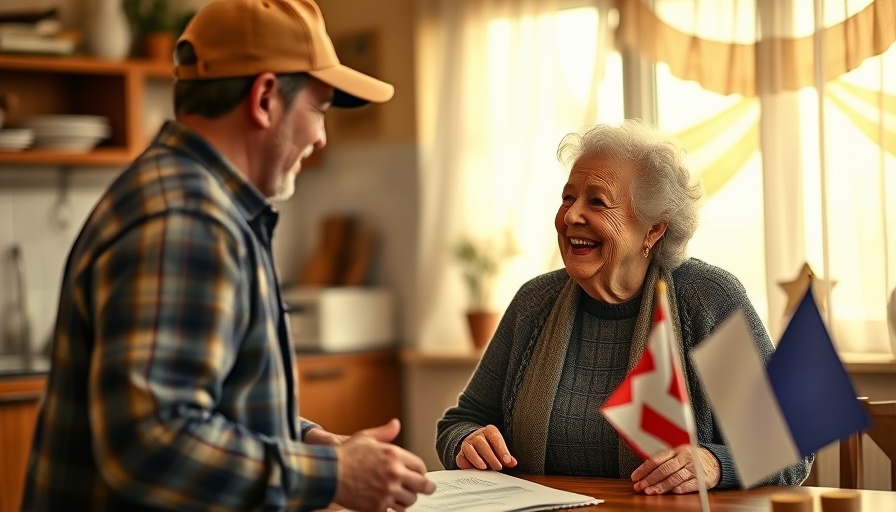 Senior services impact shown with meal delivery in kitchen, HHS layoffs.