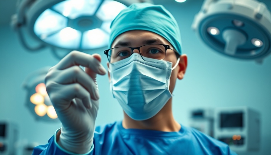 Surgeon prepares for surgery in operating room.