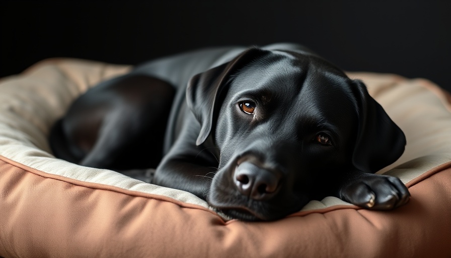 Calm therapy dog resting on bed for senior care support.