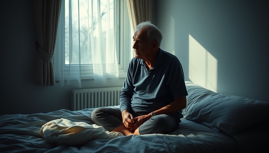 Elderly man sitting thoughtfully in dim room, Arizona senior care nonprofit expansion.